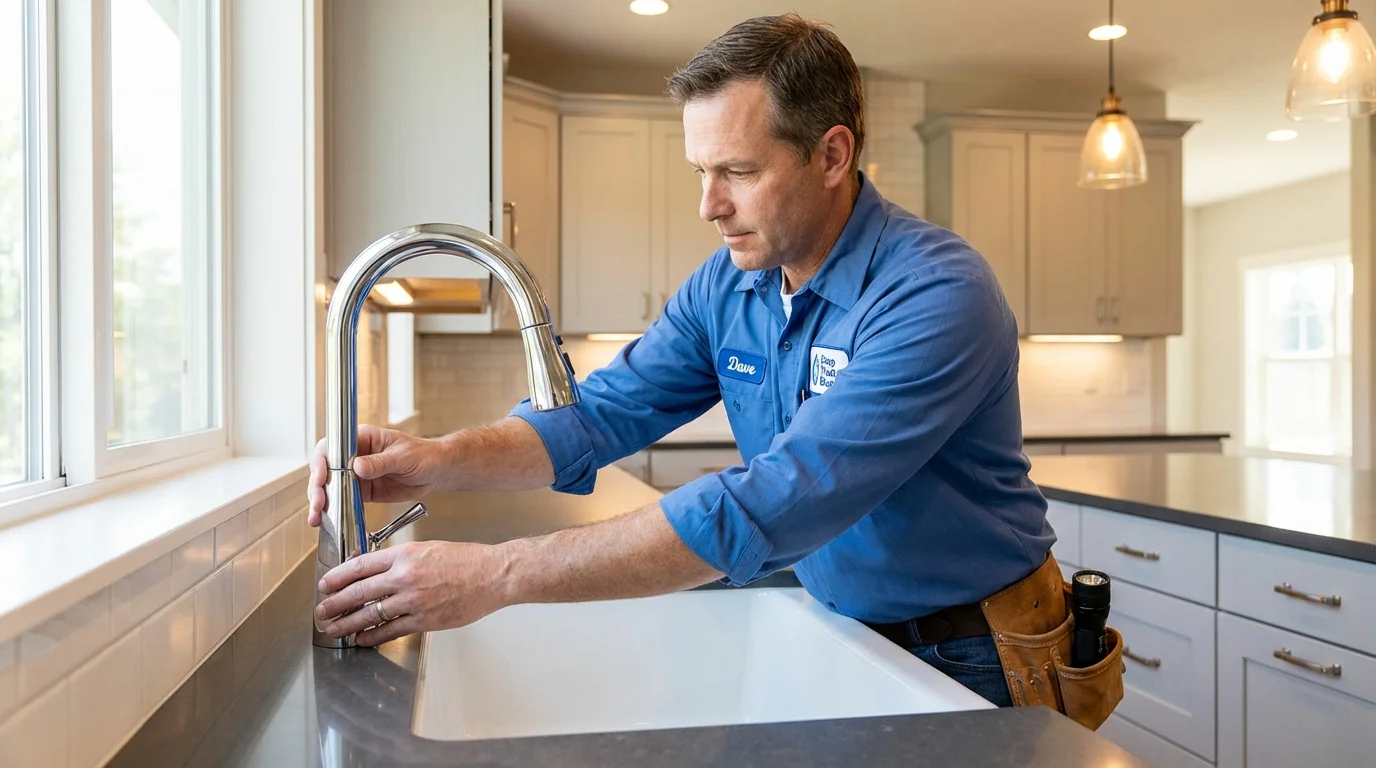 Kitchen faucet installation by Johns Plumbing LLC in La Villa
