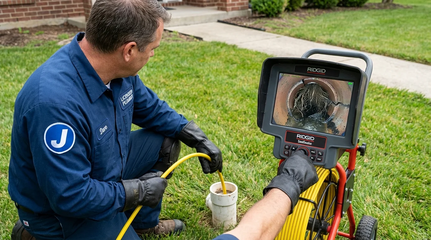 Sewer camera inspection being performed by Johns Plumbing LLC in La Villa